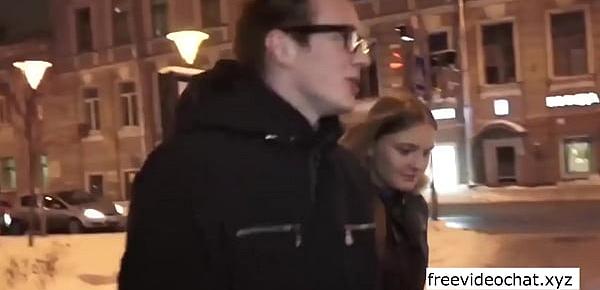  A man in glasses fucked a chick in the mouth and ass
